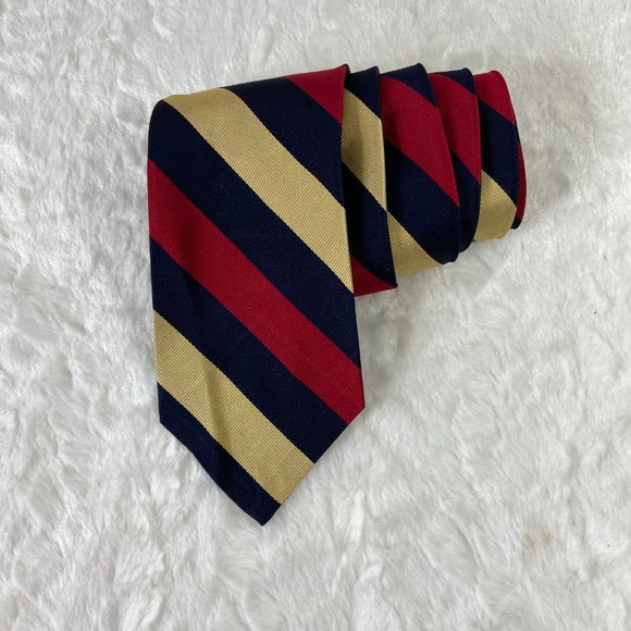 Vintage Robert Talbott Rutlands Handsewn Silk made in USA Wide Stripe - Picture 2 of 4